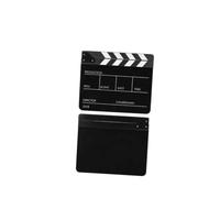 FUNNETOYU Claqueta de Cine Acrílica Negra para Director con Pizarra Borrable y Sonido Profesional Accesorio para Filmación Fotografía Teatro y Fiestas Casa