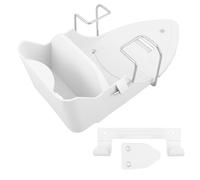 FUNNETOYU Colgador de Pared Blanco para Tabla de Planchar y Plancha con Gancho Resistente al Calor, Organizador de Plástico E Hierro para Baño y Cuarto de Lavado Que Ahorra Espacio