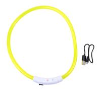 FUNNETOYU Collar LED de Plástico para Mascotas, Collar Luminoso para Cachorros, Recargable por USB, Amarillo, para Perros y Gatos, para Noche y Camping
