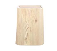FUNNETOYU Cubo de Basura Grande Tapa Abatible, Plástico Diseño Retro de Veta de Madera, Color Original Madera, Papelera para Cocina, Baño, Oficina y Hogar, Cesto de Basura Rústico