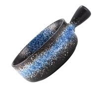 FUNNETOYU Cuenco de Cerámica con Asa para Hornear, Resistente a Altas Temperaturas, Conductor de Calor, Adecuado para Cocinar Fideos y Panes en Casa o Pastelería Profesional