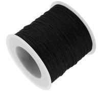 FUNNETOYU Cuerda de nylon negro 0,8 mm para manualidades de abalorios y colgantes, resistente y portátil, adecuada para pulseras de amistad y camping, 1 rollo