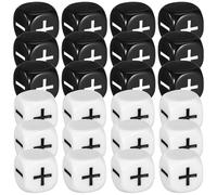 FUNNETOYU Dados Acrílicos Grandes Signos y 12 Piezas Blanco y Negro Dados para Juego de Mesa y Fiesta Accesorios de Juego Duraderos y Fáciles de Leer