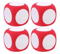 FUNNETOYU Dados de Espuma en 6 Cm, 4 Unidades Grandes y Borrables, Accesorio Educativo para Aula y Juegos Familiares, Dados Creativos para Fiesta y Manualidades DIY, Color Rojo