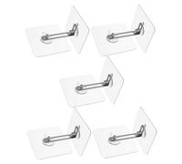 FUNNETOYU de Anclajes Adhesivos Protección Antivuelco para Muebles sin Taladro 5 Juegos Correas de Seguridad para Bebés de Acrílico y Acero Inoxidable para Estanterías y Soportes de Tv