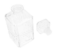 FUNNETOYU Decantador de Vino de Vidrio con Tapón Hermético Geométrico para Mejorar Recipiente para Licor y Dispensador de Whisky Transparente para y Vodka