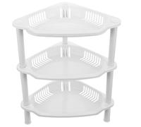 FUNNETOYU Estantería de Esquina de Plástico Blanca de Organizador Apilable para Baño y Cocina Estante de Almacenamiento sin Herramientas Fácil Instalación Capacidad para Hogar