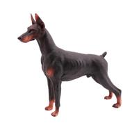 FUNNETOYU Figura de Doberman Realista Decorativa de Escritorio Estatua Estática de Perro Marrón Adorno Detallado para Hogar Oficina y Coche Modelo de Animal Pequeño y Delicado