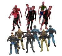 FUNNETOYU Figuras de Acción de Soldados Militares Articulados 10 CM Set de 12 Piezas Zombis y Mercenarios Juguetes Flexibles para Modelos Decorativos para Juegos y Coleccionismo