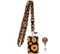 FUNNETOYU Funda para Credencial Escolar con Cordón Extensible, Porta Tarjetas Identificación Antiarañazos, Tamaño Pequeño, Plástico Resistente, Colgante Práctico para Oficina y Escuela