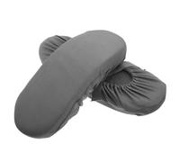 FUNNETOYU Fundas para Reposabrazos de Silla de Oficina Gris Corto 28x9 Cm, Cojines de Espuma Viscoelástica Extraíbles Antideslizantes para Sillas de Escritorio y Gaming, Protección Cómoda
