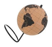 FUNNETOYU Globo Terráqueo de Corcho Negro para Escritorio Decoración de Oficina Soporte Estable Adorno Geográfico de Mesa Adecuado para Estudio y Planificación de Viajes