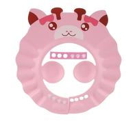 FUNNETOYU Gorro Ducha Infantil Ajustable Con Protección De Oídos y Ojos De Eva Gorra Ligera y Duradera Para Lavar Cabello De Bebés y Niño Niña Pequeños Diseño Divertido Ciervo Rosa Para Baño