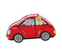 FUNNETOYU Hucha Metálica Infantil con Forma de Coche Rodante y Cerradura Caja Ahorro Segura para Estuche para Bolígrafos y Monedas Diseño y Duradero