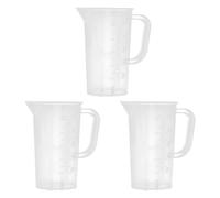 FUNNETOYU Jarra de Plástico Transparente 100 Ml sin Asa Escala Graduada para Uso en Cocina y Preparación de Bebidas 3 Piezas