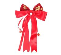 FUNNETOYU Lazo para Cabello con Campana y Cinta Roja Antiguo Accesorio para Niñas y Mujeres Fiestas y Celebraciones Diseño Tradicional Chino para Peinados Festivos
