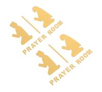 FUNNETOYU Letreros Acrílicos Dorados para Puerta de Sala de Oración 11,5 X 4,5 Cm, 2 Unidades, Señalización Adhesiva Resistente Intemperie para Oficina, Hogar E Iglesias