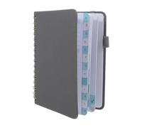 FUNNETOYU Libreta de Direcciones Personal A6 Gris con Índice Alfabético Z, Cuaderno de Direcciones de Bolsillo con 128 Páginas para Registro Telefónico, Correos y Notas, Organizador