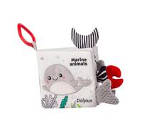 FUNNETOYU Libro De Tela para Bebés Manual De Cognición Temprana Tamaño Pequeño Seguro y Duradero Juego Educativo para Niños 0-1 Año Animales Marinos para Aprendizaje Temprano