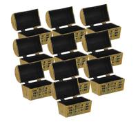 FUNNETOYU Mini Cofres de Tesoro Pirata de Plástico Dorado y Almacenamiento 10 para Decoración Vintage en Fiestas y Mesas de Hogar
