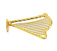 FUNNETOYU Mini Juguetes de Arpa Mini casa de muñecas pequeña Juguete de Arpa Tiny Instrumento Decorativo estatuilla el plastico Dorado