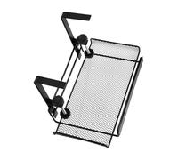 FUNNETOYU Organizador bajo Escritorio Ajustable Negro Pequeño con Gancho Ampliado Bandeja Multiusos para Gestión de Cables y Almacenamiento Oficina Hogar