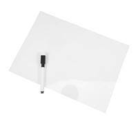 FUNNETOYU Pegatina Pizarra de Borrado en Seco Adhesiva Blanca A4 1 Hoja con Bolígrafo Negro para Oficina, Hogar y Escuela, Reutilizable, Extraíble y Fácil de Limpiar, Cuaderno para Notas