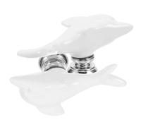 FUNNETOYU Perilla de Cerámica Forma de Delfín, Tirador Orificio, Color, 2 Piezas, Pomos para Armario, Cajón y Tocador, Decoración Infantil para Habitación y Cocina