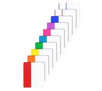 FUNNETOYU Pestañas Adhesivas de Índice Semitransparentes Resistentes al Agua, 10 Libros de Marcadores Escriturables y Borrables para Cuadernos y Archivos, 20 Hojas por Color, Uso Escolar