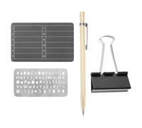 FUNNETOYU Placa de Acero Inoxidable para Copia de Seguridad de Billetera de Recuperación, Set de 24 Palabras, Resistente al Agua Fuego, Organizador de Contraseñas, Compatible Monederos