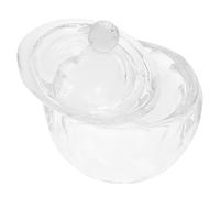 FUNNETOYU Plato De Vidrio Decorativo Para Uñas Tapa Hermética Accesorio Manicura Tazón Transparente