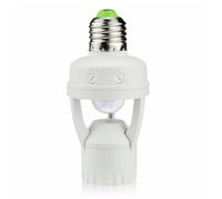 FUNNETOYU Portalámparas E27 Sensor Infrarrojo de Movimiento para Bombillas Led, Material PC Pbt y Cobre, de Iluminación Ajustable, Adecuado para Pasillos y Exteriores