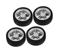 FUNNETOYU Ruedas de Goma Juguetes 38Mm Diámetro Ruedas de Coche para Niños para Manualidades para Niños 4 Piezas