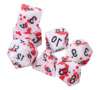 FUNNETOYU Set de 7 Dados para Juegos de rol, Accesorios Gamer Diseño Salpicado, Acrílicos Duraderos y Reutilizables, Adecuado para Fiestas y Partidas Amigos