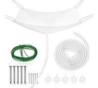 FUNNETOYU Sistema de drenaje del techo con bandeja de plástico 50x60 cm y tubo flexible de 2 metros para captación de agua lluvia en reparaciones de fugas