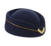 FUNNETOYU Sombrero de Azafata de Aviación Elegante para Disfraces y Fiestas Temáticas Color Azul Marino para Cosplay y Eventos de Rendimiento