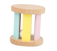 FUNNETOYU Sonajero de Madera para Ñiño 1pieza, Rodillo Montessori Educativo, Juguete Sensorial para Desarrollo Mano-ojo y Entrenamiento Auditivo, Color Natural, Adecuado para Primeras