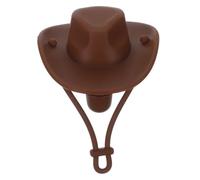 FUNNETOYU Tapón Botella Silicona con Mini Sombrero Cowboy Marrón Accesorio Decorativo Western para Fiestas Temáticas Sellador para Botellas Recuerdos Originales para Eventos Vaqueros