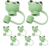 FUNNETOYU Tapones de Silicona Verde para Pajitas de 8mm, Ligeros y Reutilizables para Puntas de Pajita, Pack de 8 Unidades Ideales para Uso Diario