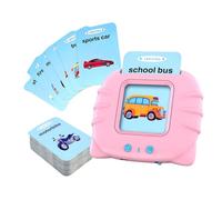 FUNNETOYU Tarjetas Didácticas Educativas para Juego de 56 Cartas en Inglés Máquina Hablante Rosa Juguete para Aprender Palabras y Sonidos Adecuado para Educación Temprana y Desarrollo