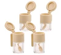 FUNNETOYU Tarro de Condimentos Miniatura para Casas de Muñecas, Conjunto de 4 Frascos Pequeños de Aceite y Salsa de Soja, Material Plástico Detallado, Accesorios para Escena de Cocina