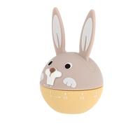 FUNNETOYU Temporizador Mecánico de Cocina Forma de Conejo Color Amarillo Dispositivo Temporizador para Huevos y Horneado Herramienta de Gestión Uso Doméstico