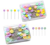 Funngy Alfileres Costura,200 PCS Alfileres de Costura con Cabezas de Colores y Cabeza Plana para Patchwork Costuras Profesional Manualidades Tejer Boda y Decoración con Caja de Almacenamiento