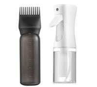 Funngy Botella Aplicadora de Peine,2 PCS Aceite Capilar y Tinte Kit Profesional con 1 Aplicadores de Raíz y 1 Pulverizador Continuo Aplicador Preciso para Cabello para TeñIr y Peinar El Cabello