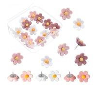 Funngy Chinchetas de Flores,20 PCS Chinchetas Decorativas de Flores para Corcho para Colgar Anuncios Fotos Carteles Bonitas para Decoración de Oficina y Hogar Chinchetas para Colgar