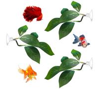 Funngy Hojas para Pez Betta,3 PCS Accesorios Decoración Pecera Betta Hojas con Ventosa Plantas Plásticas Almohadilla de Descanso Realista para Simular Hábitats Naturales y Zonas de Desove