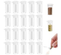 Funngy Mini Saleros,20 PCS Pimenteros Pequeños con Tapa con Bisagras Transparente Juego de Dispensadores de Sal y Especias Set de Condimentos para Viaje Camping Cocina BBQ y Oficina