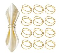 Funngy Servilleteros Dorados,12 PCS Servilleteros Individuales de Metal Geométrico Anillos para Servilletas Elegantes Decoración de Mesa para Bodas Ramadan Eid Fiestas y Restaurantes