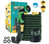 Funnity Manguera Jardin Extensible 30 Metros, Mangeras Jardineria Flexible con 10 Funciones Pistola, Boquilla Manguera Terraza Retractil Con 3/4" 1/2" Conector
