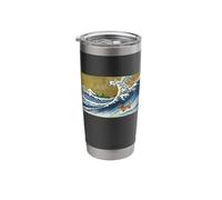 Funnny Retro Vintage Surfing a Wave Dachshund Lover Vaso térmico de acero inoxidable de doble pared
